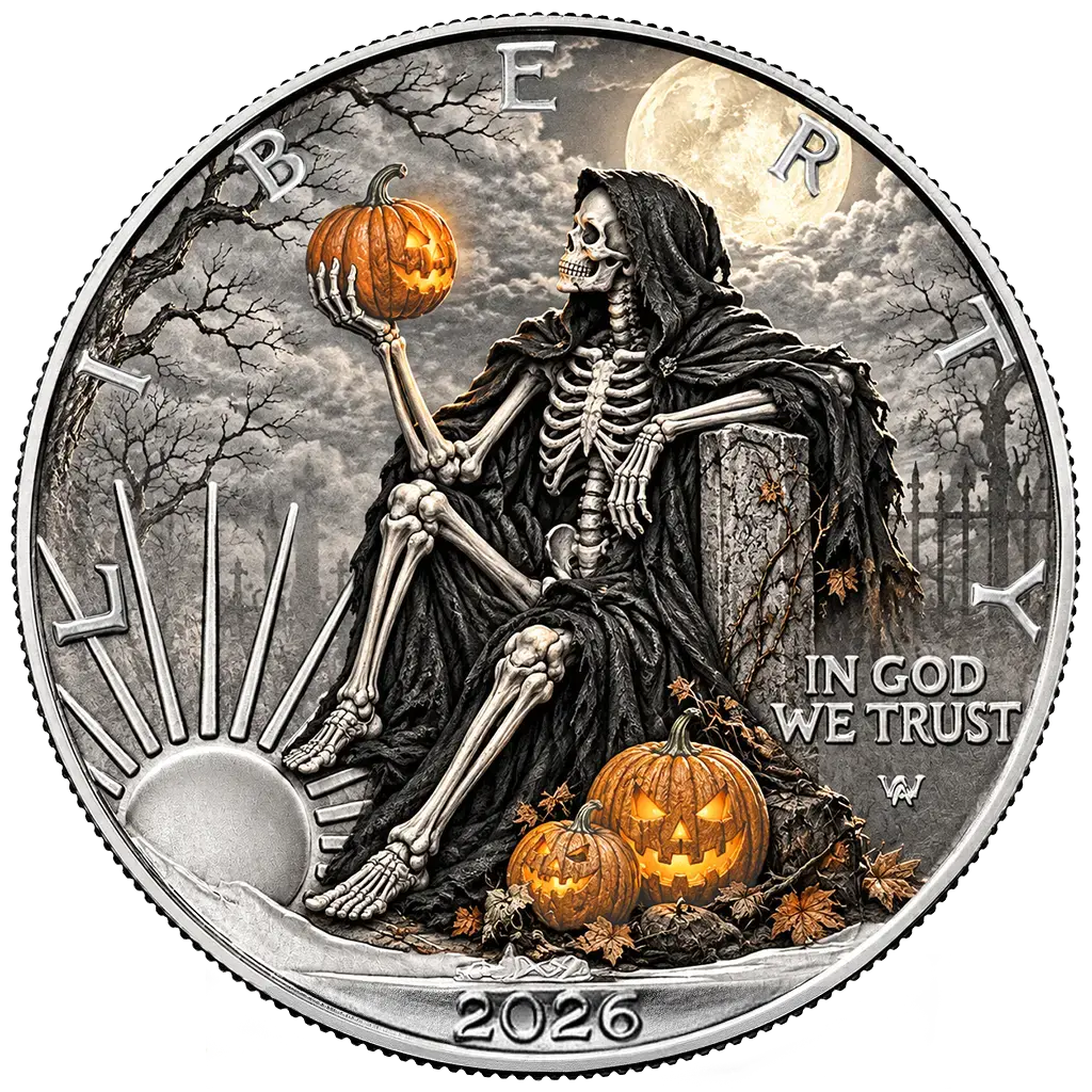 American Silver Eagle 2026 - Halloween - Reaper's Harvest - Farbe - Color
