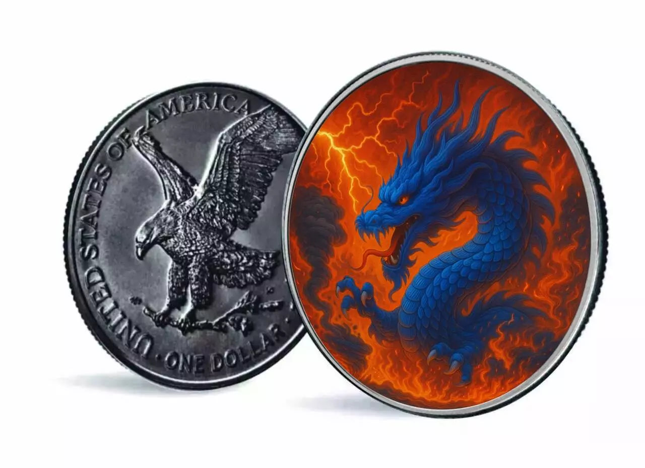 American Eagle - Dragon of Chaos - color Farbe - 1 oz Silbermünze 2025