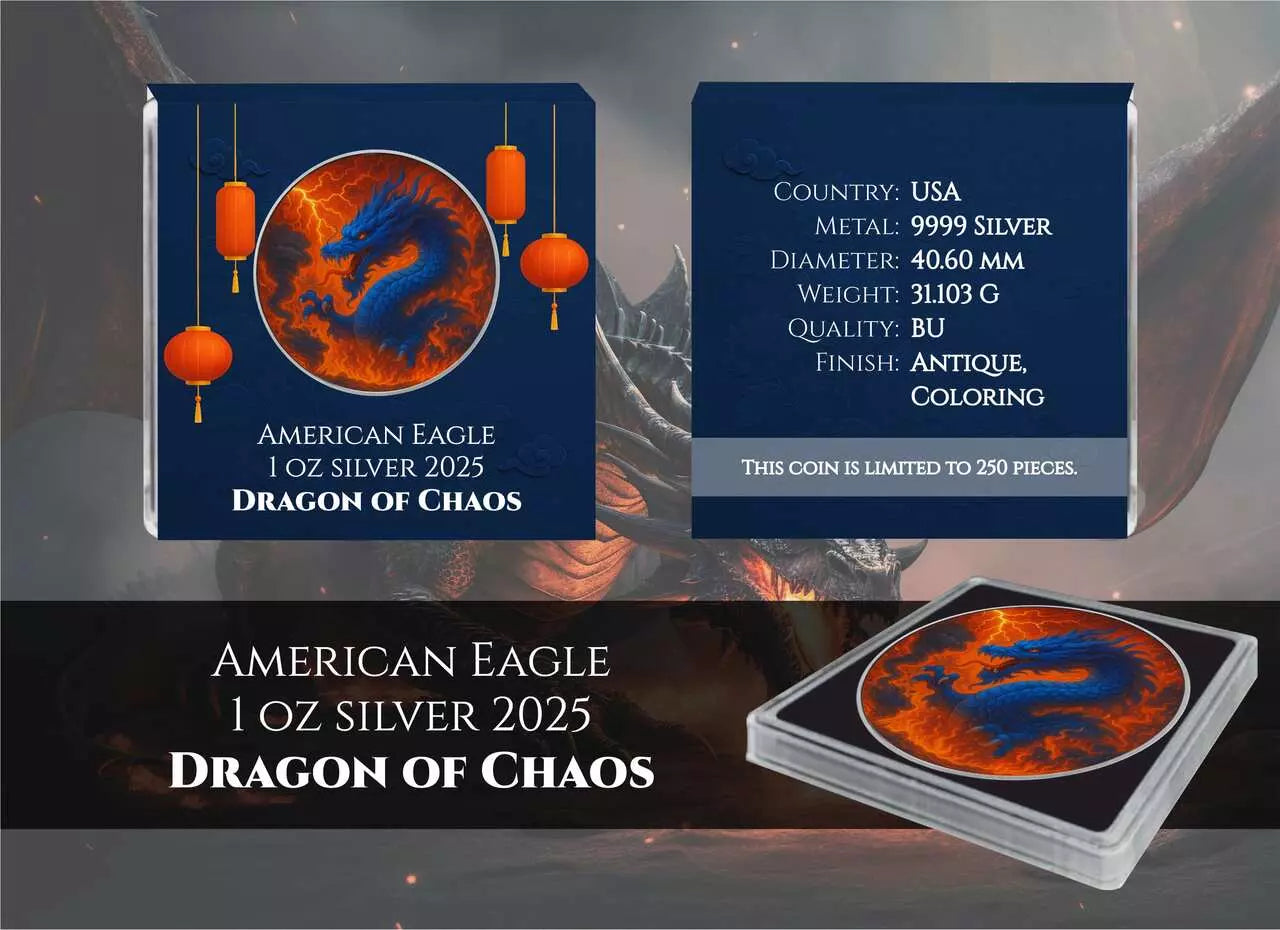 American Eagle - Dragon of Chaos - color Farbe - 1 oz Silbermünze 2025