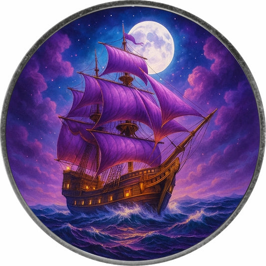American Eagle - Masters of the Seas - #3. Amethyst Crown - Antik Color 1 oz Silber