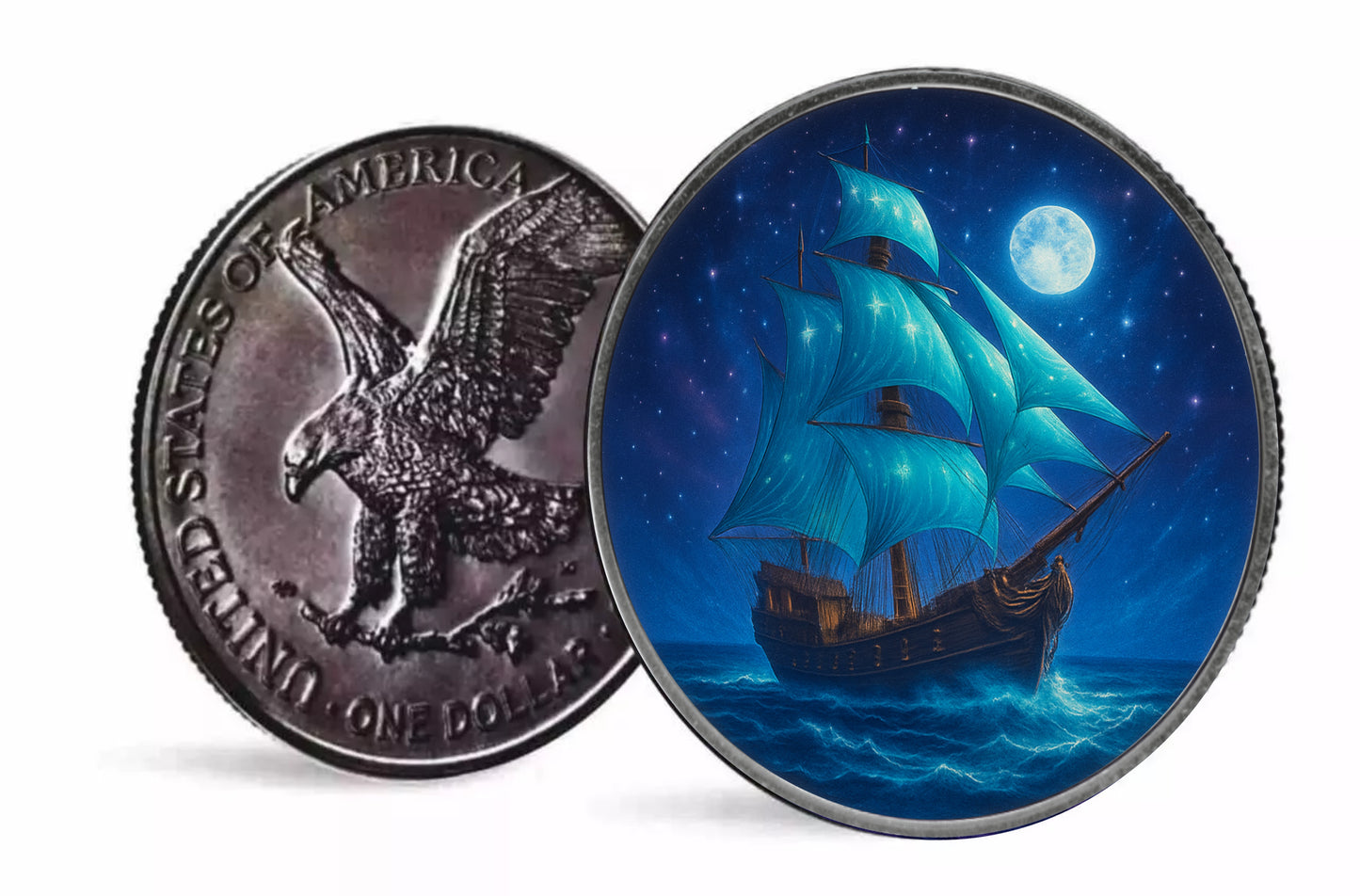 American Eagle - Masters of the Seas - #4. Starlight Nomad - Antik Color 1 oz Silber