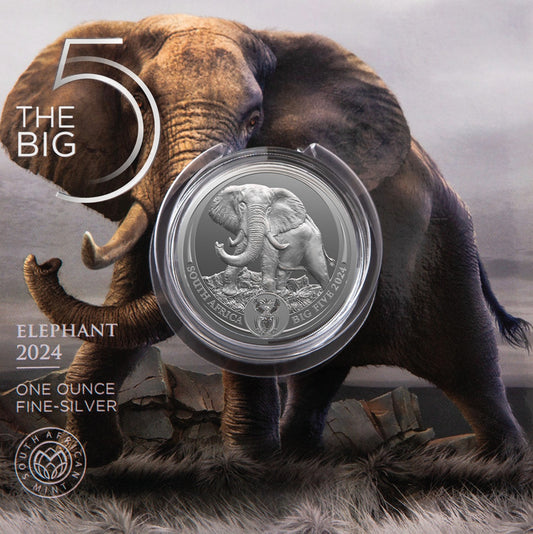 Big Five III, Elefant 1 Oz Silbermünze, 2024*