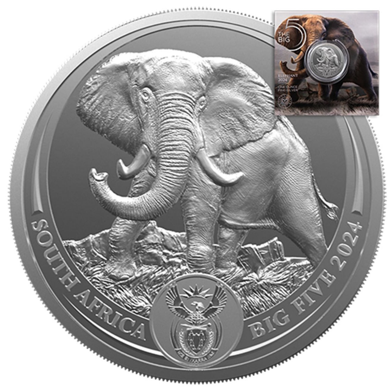 Big Five III, Elefant 1 Oz Silbermünze, 2024*