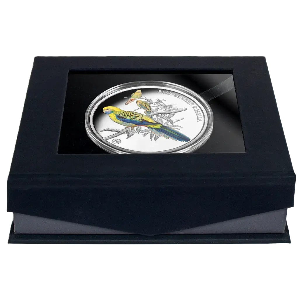 Niue Blasskopfsittich 2026 Farbe - 1 oz Polierte Platte - Privy Mark - Silbermünze***