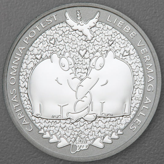 Ottifanten Rüsselfanten "Caritas Omnia Potest"  1 oz Silbermünze 2024