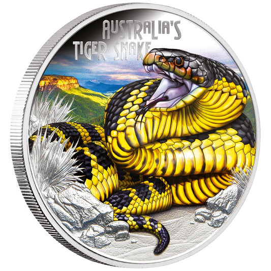 Deadly & Dangerous Tigerotter 2025 #20. 1 oz Silbermünze Polierte Platte Color***