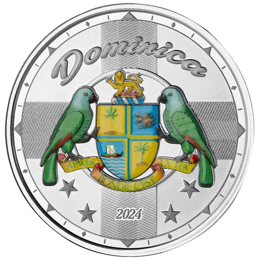 Eastern Caribbean - EC8 - Dominica - Coat of Arms - 2024 - 1 oz Silbermünze PL Farbe Color***