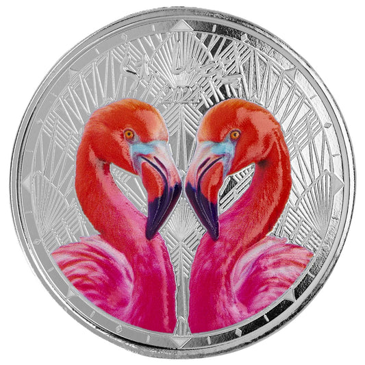 Eastern Caribbean - EC8 - St.Lucia - Flamingos - 2024 - 1 oz Silbermünze PL Farbe Color***