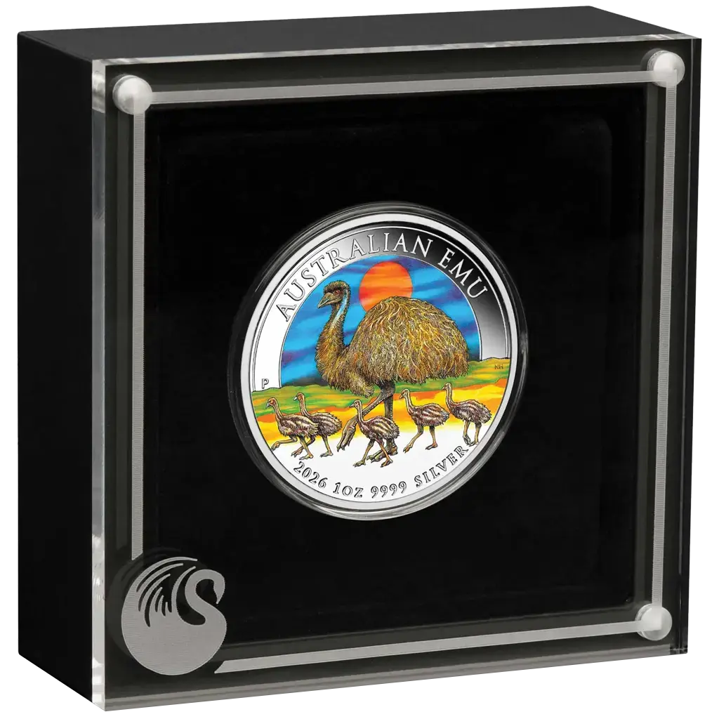 Australischer EMU 2026 - 1 oz Silbermünze Farbe