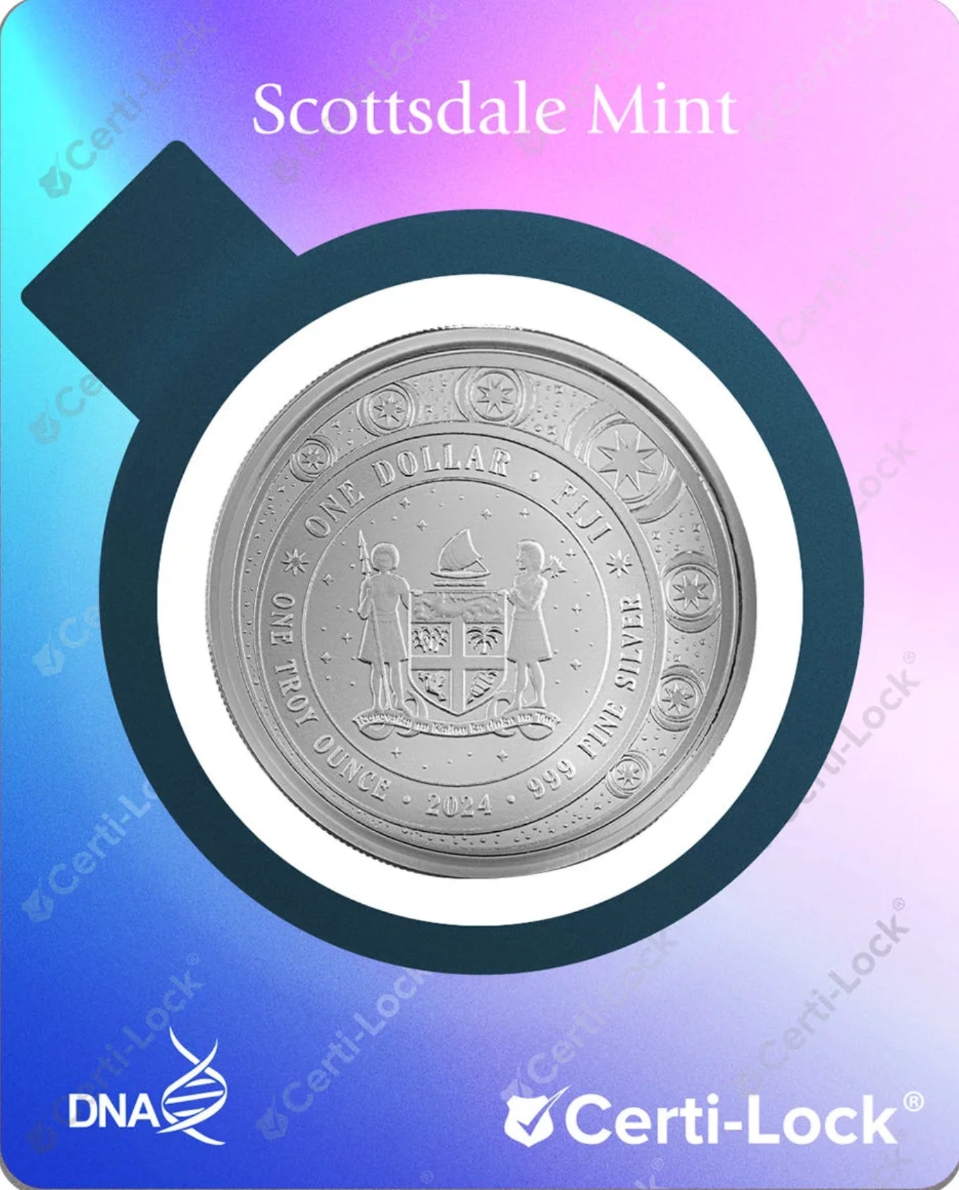 Fiji - Unicorn - Einhorn - Azurea - 2024 1 oz Silbermünze Pl Color