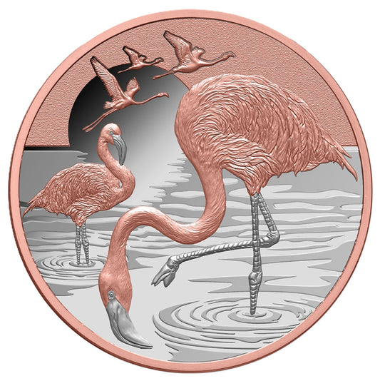 Flamingo - Rosegold - 2025 - 1 oz Silbermünze PP***
