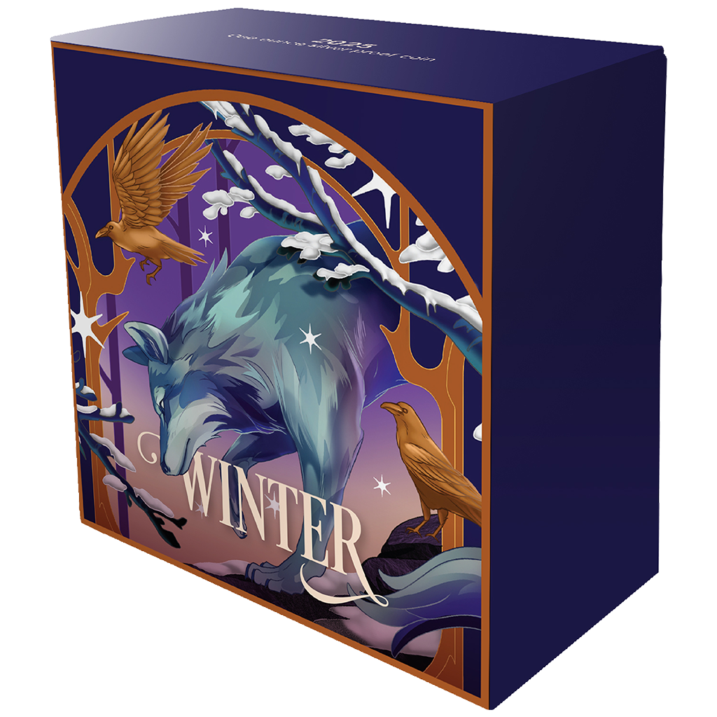 Jahreszeiten - Winter Wolf - 2025 - 1 oz Silbermünze Farbe PP***