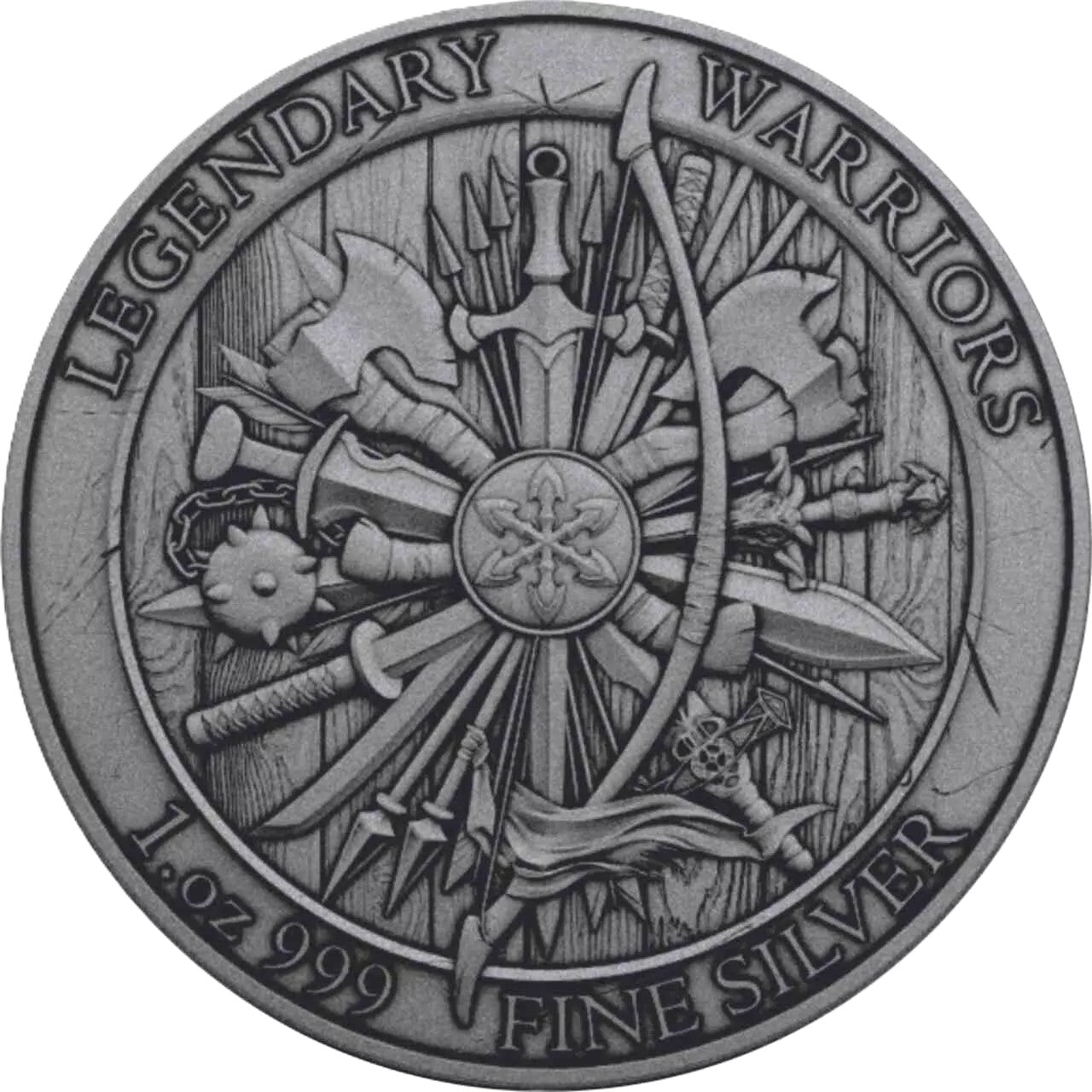 USA - Legendary Warriors -  Leonidas #10. -1 oz Silbermedaille Antik - teilvergoldet