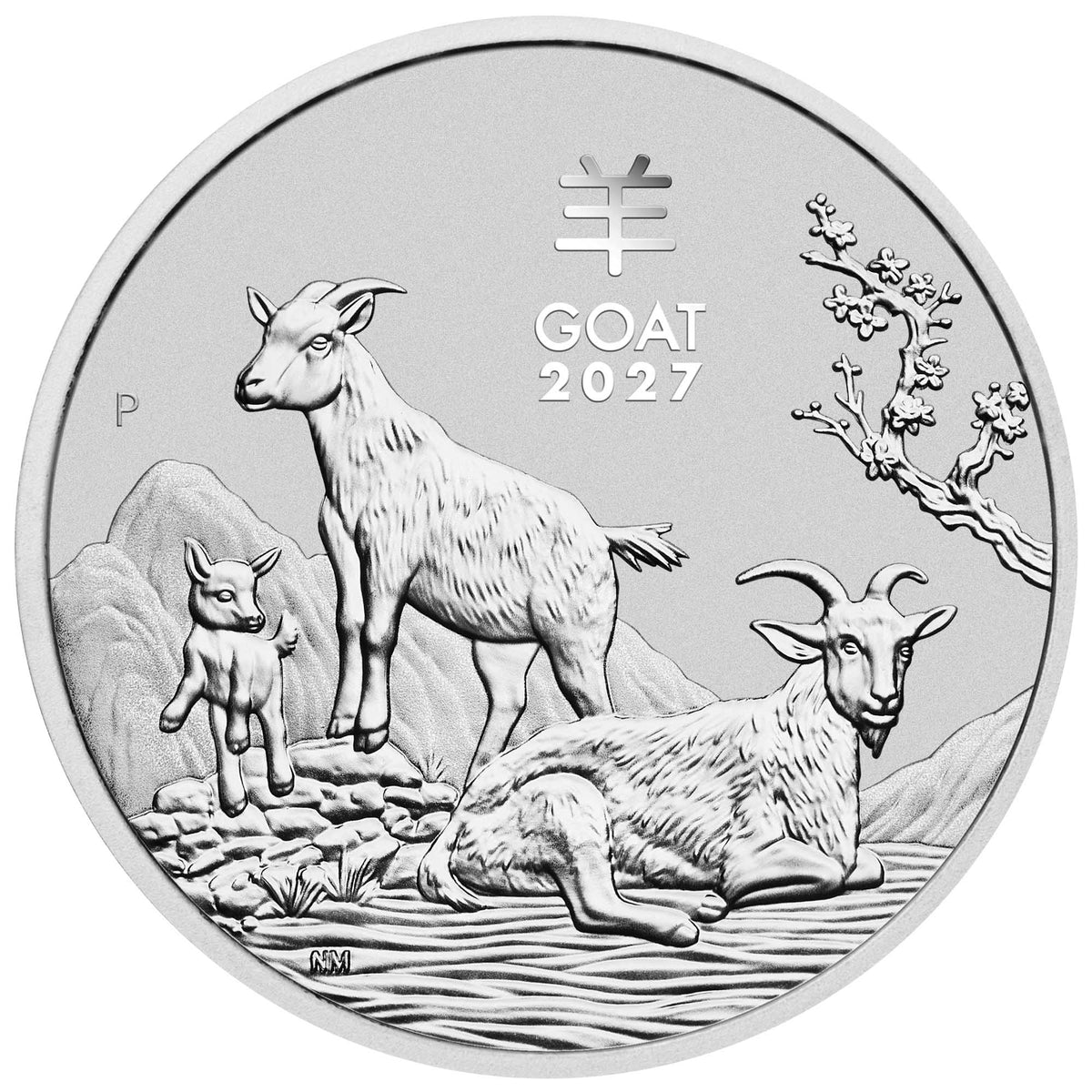Lunar III Jahr der Ziege 2027 1 oz Silbermünze BU