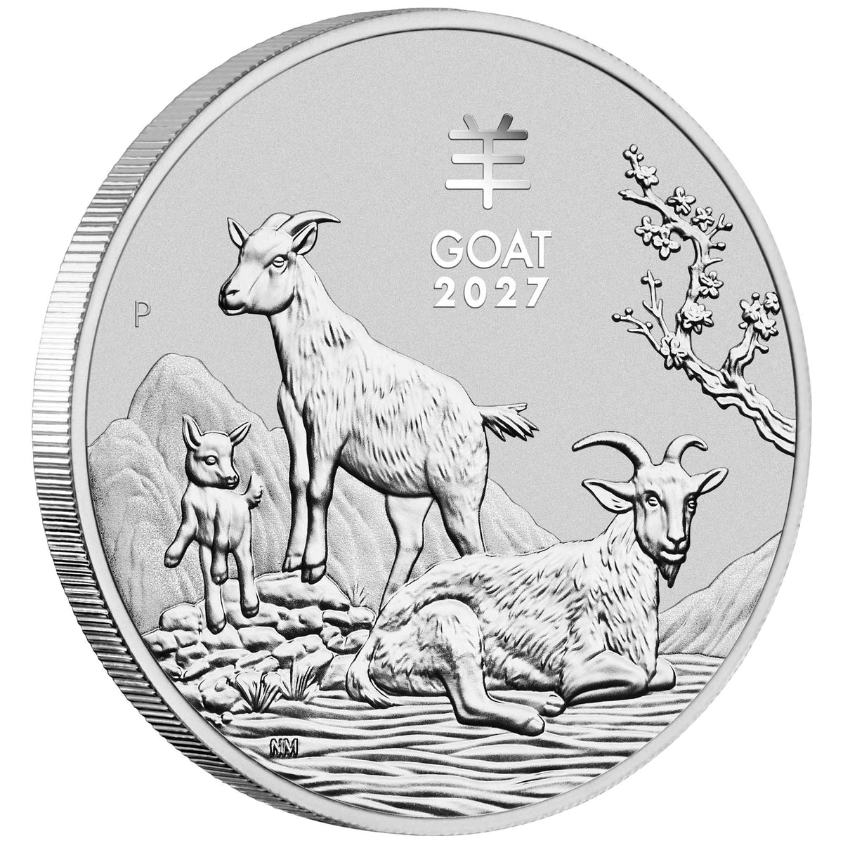 Lunar III Jahr der Ziege 2027 1 oz Silbermünze BU