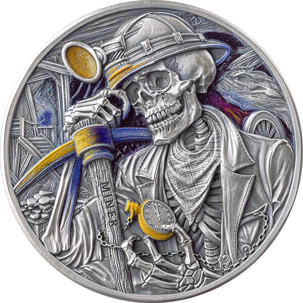 Mememto Mori - Miner - 2025 1 oz Silbermünze Color Proof***