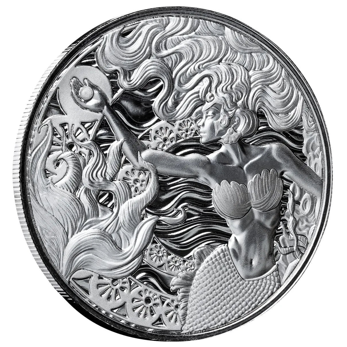 Mermaid and Pearl - Meerjungfrau und Perle 2025  – 1 oz Silbermünze PL