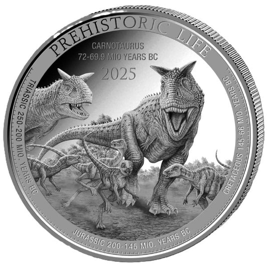 Carnotaurus 2025 - Prehistoric Life II – 1 oz Silbermünze BU