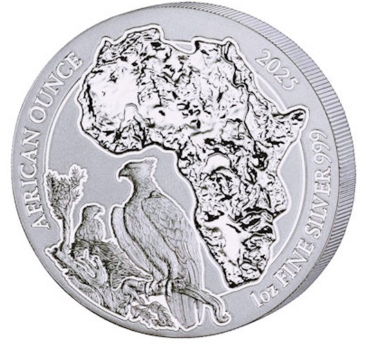 Ruanda African Ounce Kampfadler 2025, Silbermünze* BU