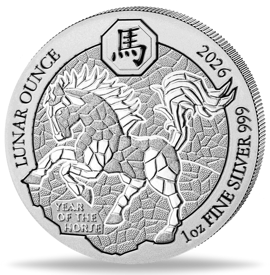 Ruanda Lunar Ounce - Jahr des Pferdes - 2026 - 1 oz Silbermünze BU