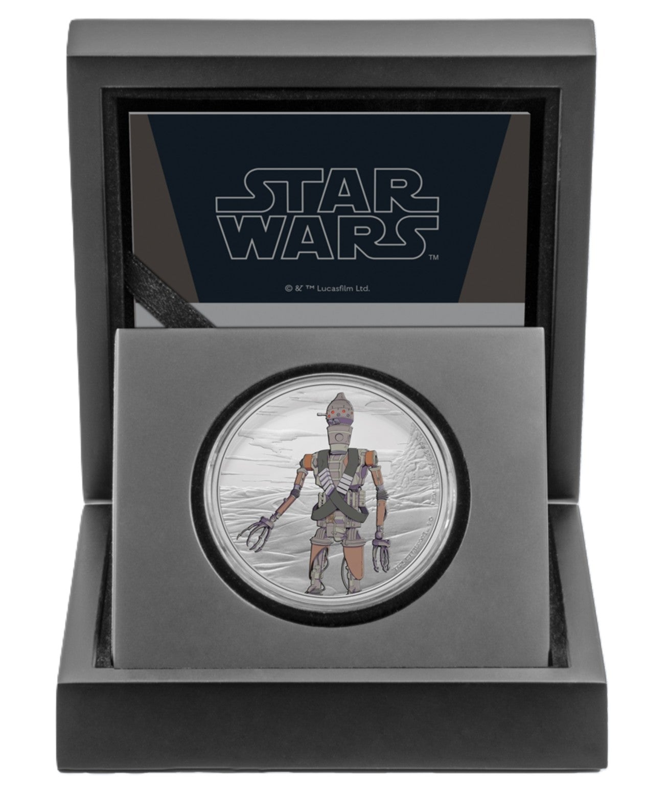 Niue Islands 2 Dollar Star Wars Mandalorian (3) IG-11 Color Proof 1 Oz Silver 2021*