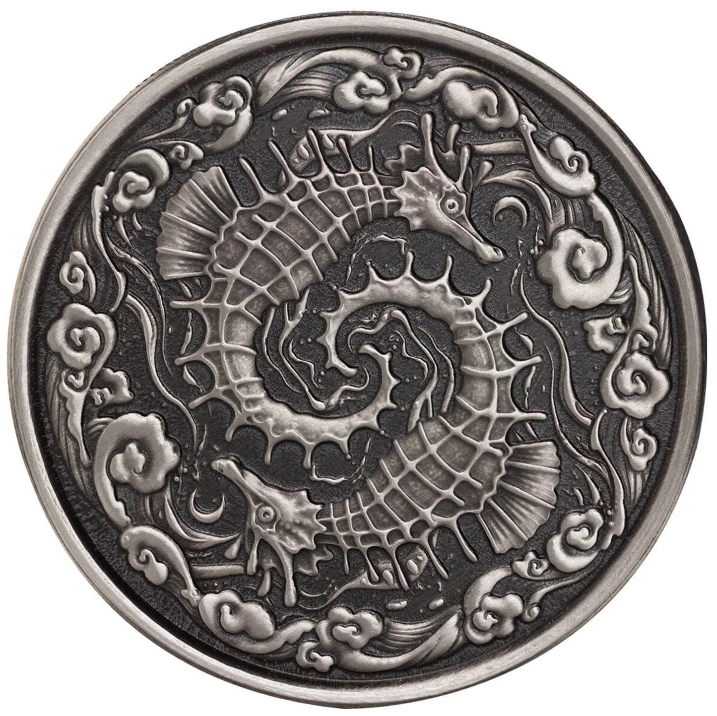 Samoa Seahorse Seepferdchen 1 oz Silbermünze 2024 Antik