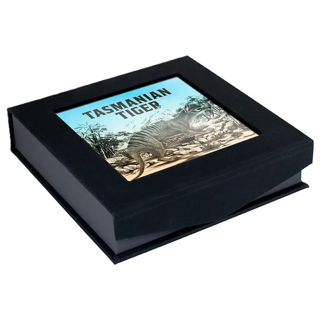 Niue Tasmanischer Tiger 2026 - Teilvergoldet - 1 oz Silbermünze - Black Proof***