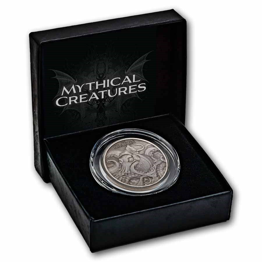 Mythical Creatures - (3.) The Kraken 2026 - 1 oz Silbermünze Antik Finish