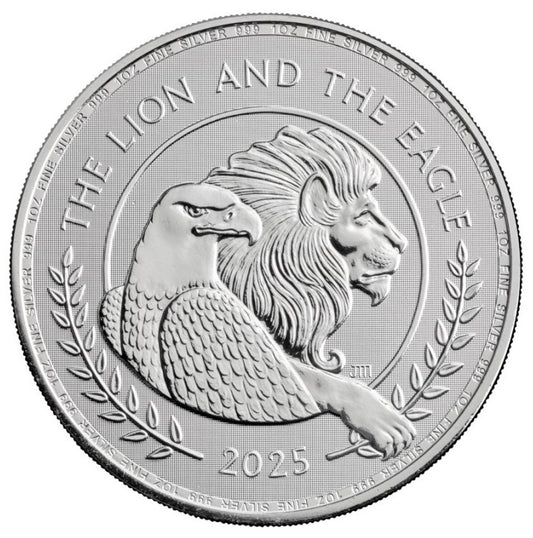 The Lion and the Eagle 2025 1 oz Silbermünze BU