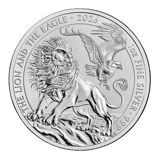 The Lion and the Eagle 2026 1 oz Silbermünze BU