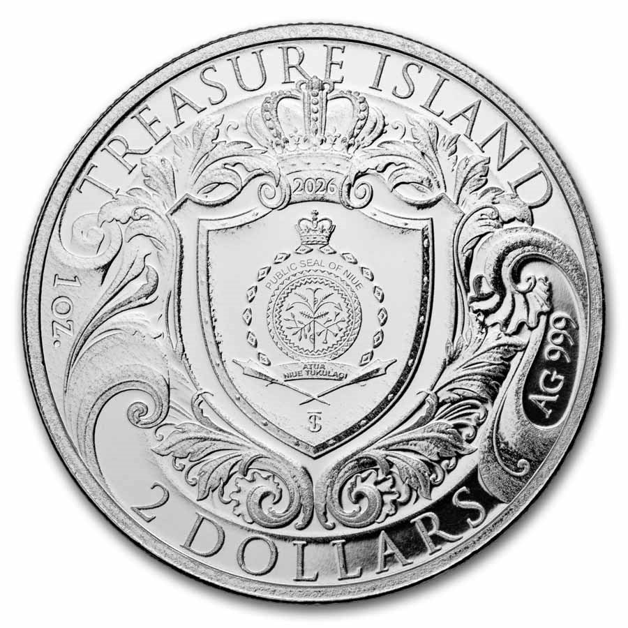 Treasure Island - Die Schatzinsel 2026 - 1 oz Silbermünze BU