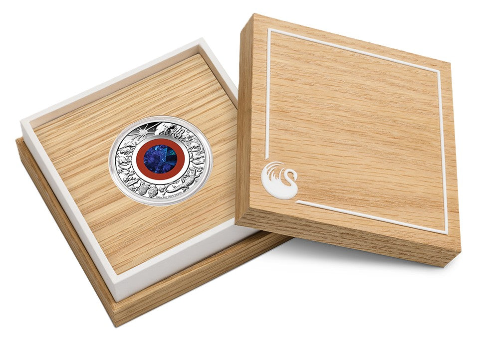 Wonders of Australia - The Outback - 2026 - 1 oz Silbermünze Opal PP in Box