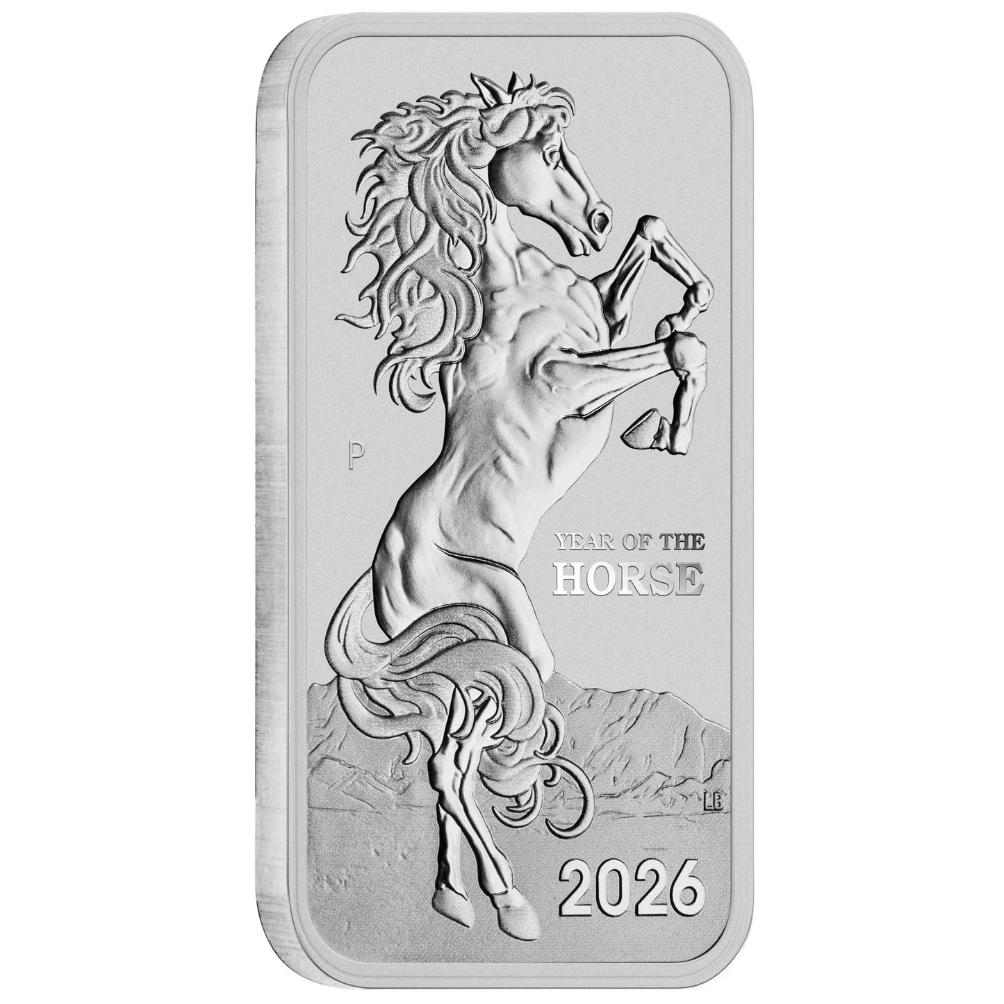 Lunar Jahr des Pferdes 2026 Perth Mint 1 oz Rectangular Silbermünze BU
