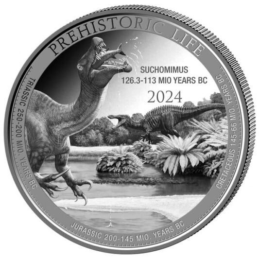 Silbermünze 1 oz Prehistoric Life II Suchomimus 2024 20 Francs*