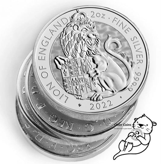 Royal Tudor Beasts Lion of England 2 Oz Silbermünze 2022*