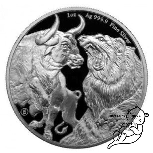 TUBE Bull and Bear 1oz Silbermünze 2023 Tchad*