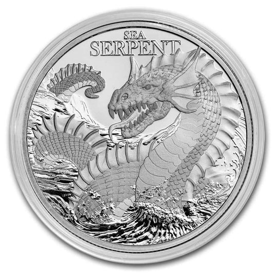 2024 1oz Niue $1 Mythical Creatures Sea Serpent Silbermünze BU*