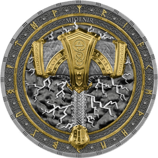 Germania Mint - Artefacts -  2# Mjölnir - 2 oz Silbermünze UHR***