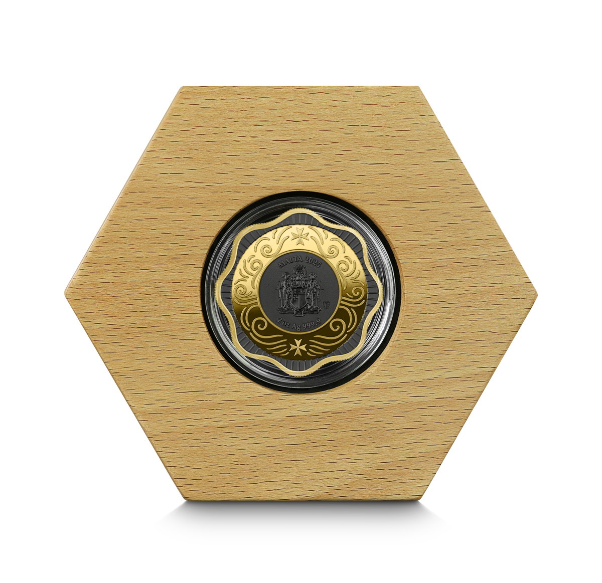 Malta Maltese - Ox - 10€ - Germania Mint 2 oz Silbermünze High Relief Ruthenium Gelbgold***