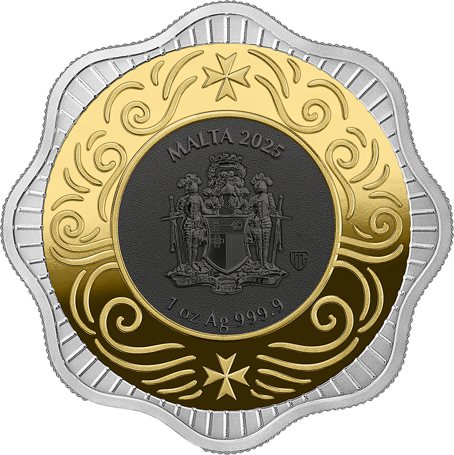 Malta Maltese - Ox - 5€ - Germania Mint 1 oz Silbermünze Ruthenium Gelbgold***