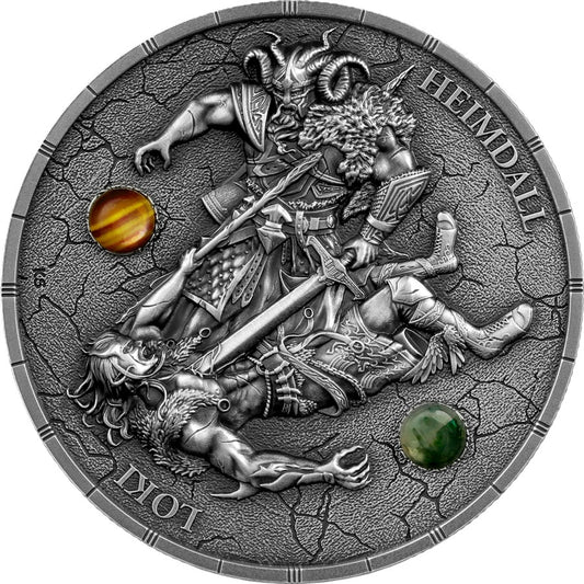 Silbermünze Ragnarök Loki & Heimdall 2 oz 2025 BU Germania Mint Ultra High Relief***