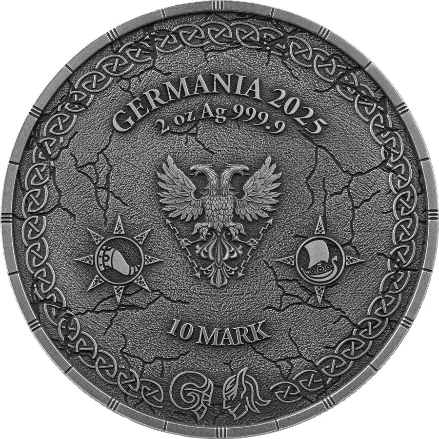 Silbermünze Ragnarök Loki & Heimdall 2 oz 2025 BU Germania Mint Ultra High Relief***