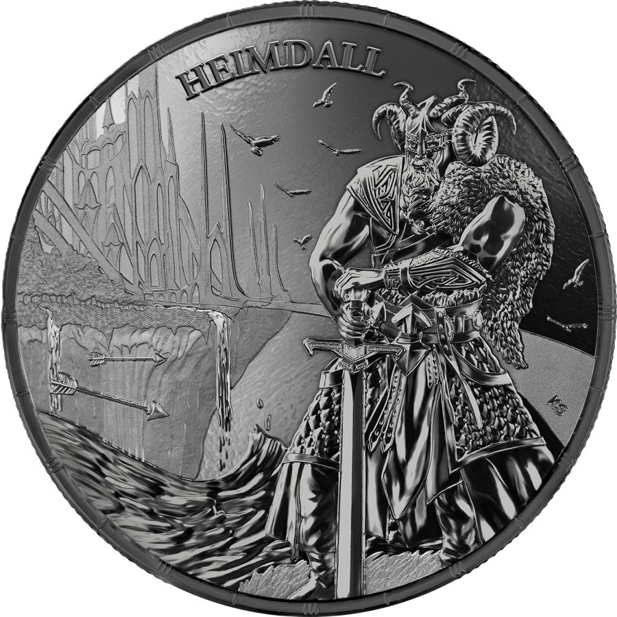 Silbermünze Ragnarök Heimdall 1 oz Black 2025 BU Germania Mint