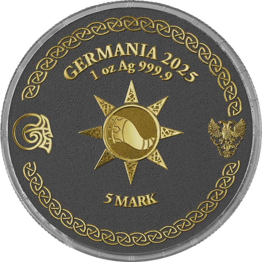 Silbermünze Ragnarök Loki & Heimdall Geminus 2 x 1 oz 2025 Teilvergoldet Ruthenium Germania Mint***