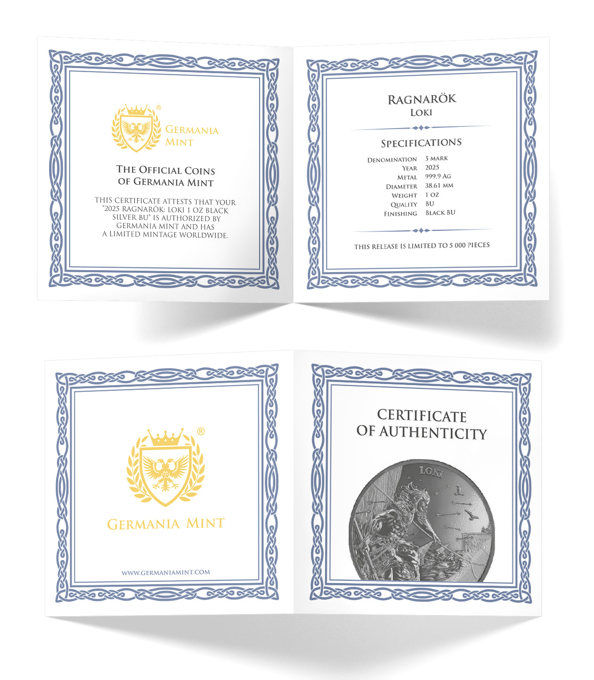 Silbermünze Ragnarök Loki 1 oz Black 2025 BU Germania Mint