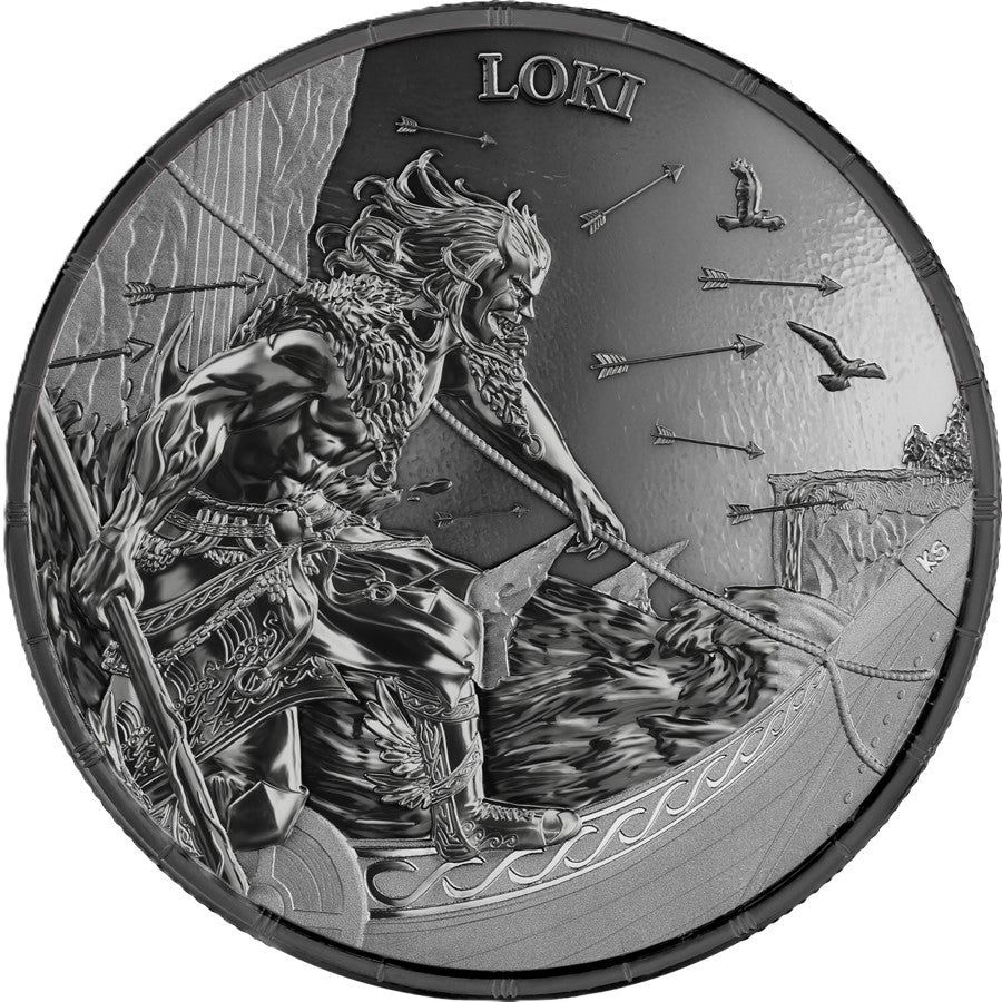Silbermünze Ragnarök Loki 1 oz Black 2025 BU Germania Mint