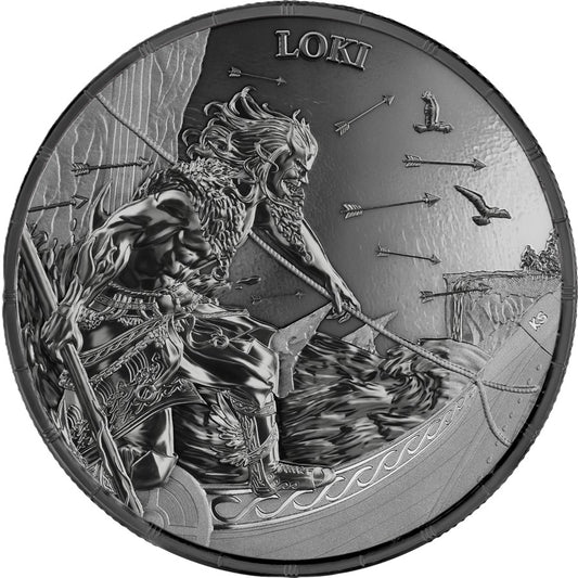 Silbermünze Ragnarök Loki 1 oz Black 2025 BU Germania Mint