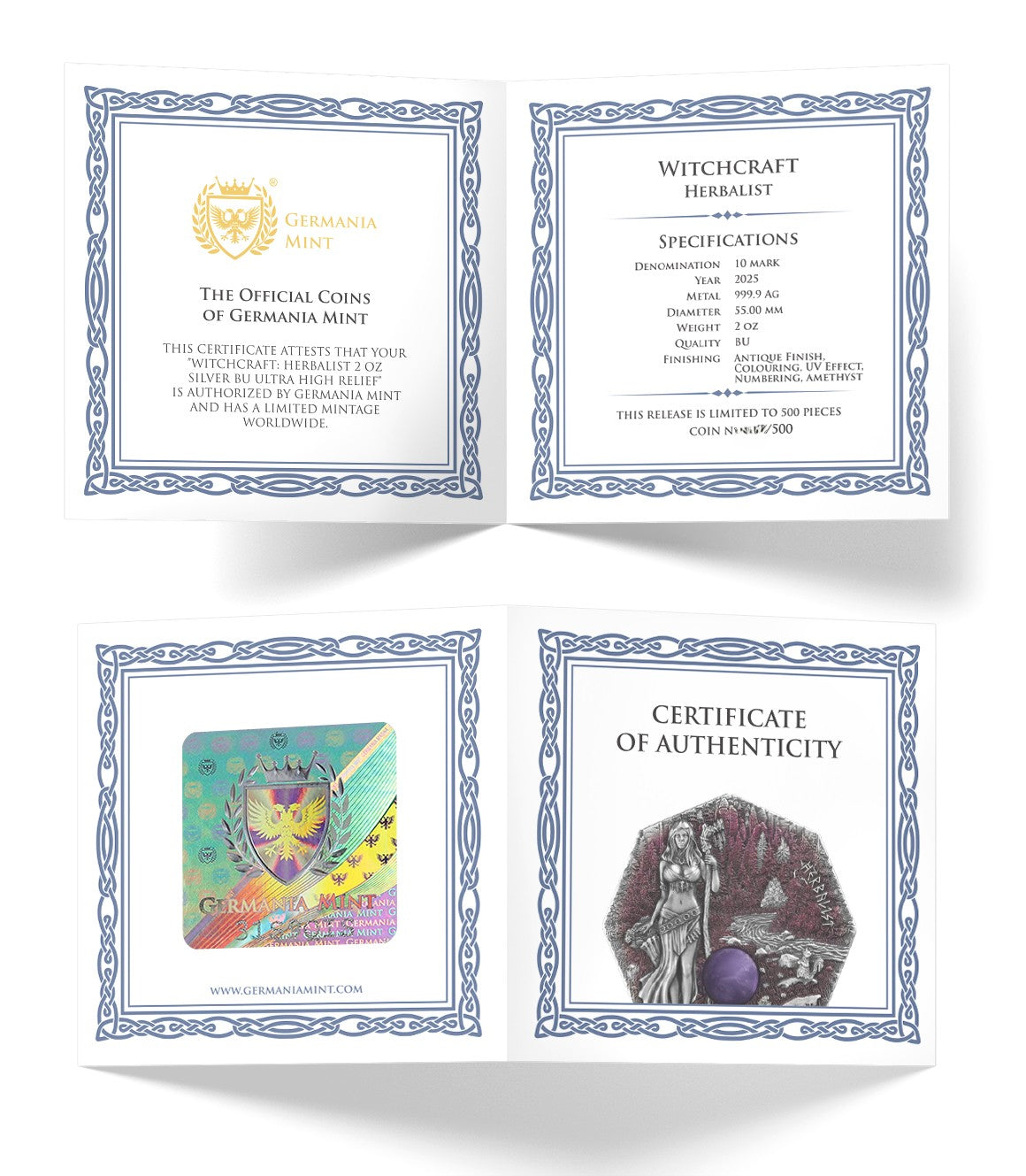 Germania Mint - Witchcraft - #2.Herbalist 2025 2 oz Silbermünze AF UHR UV Effekt***