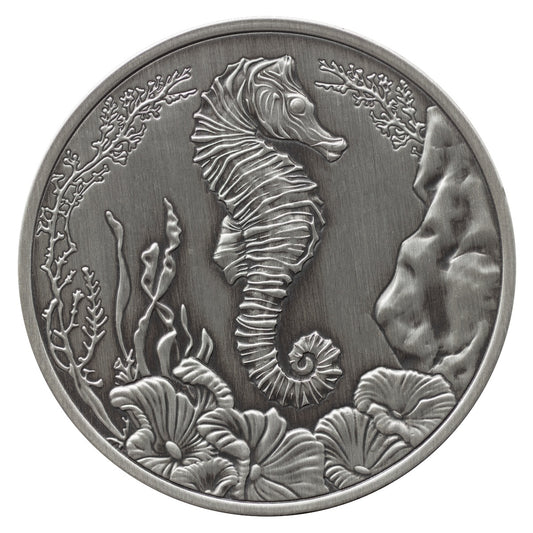 Samoa Seahorse Seepferdchen 2025 - 1 oz Silbermünze Antik