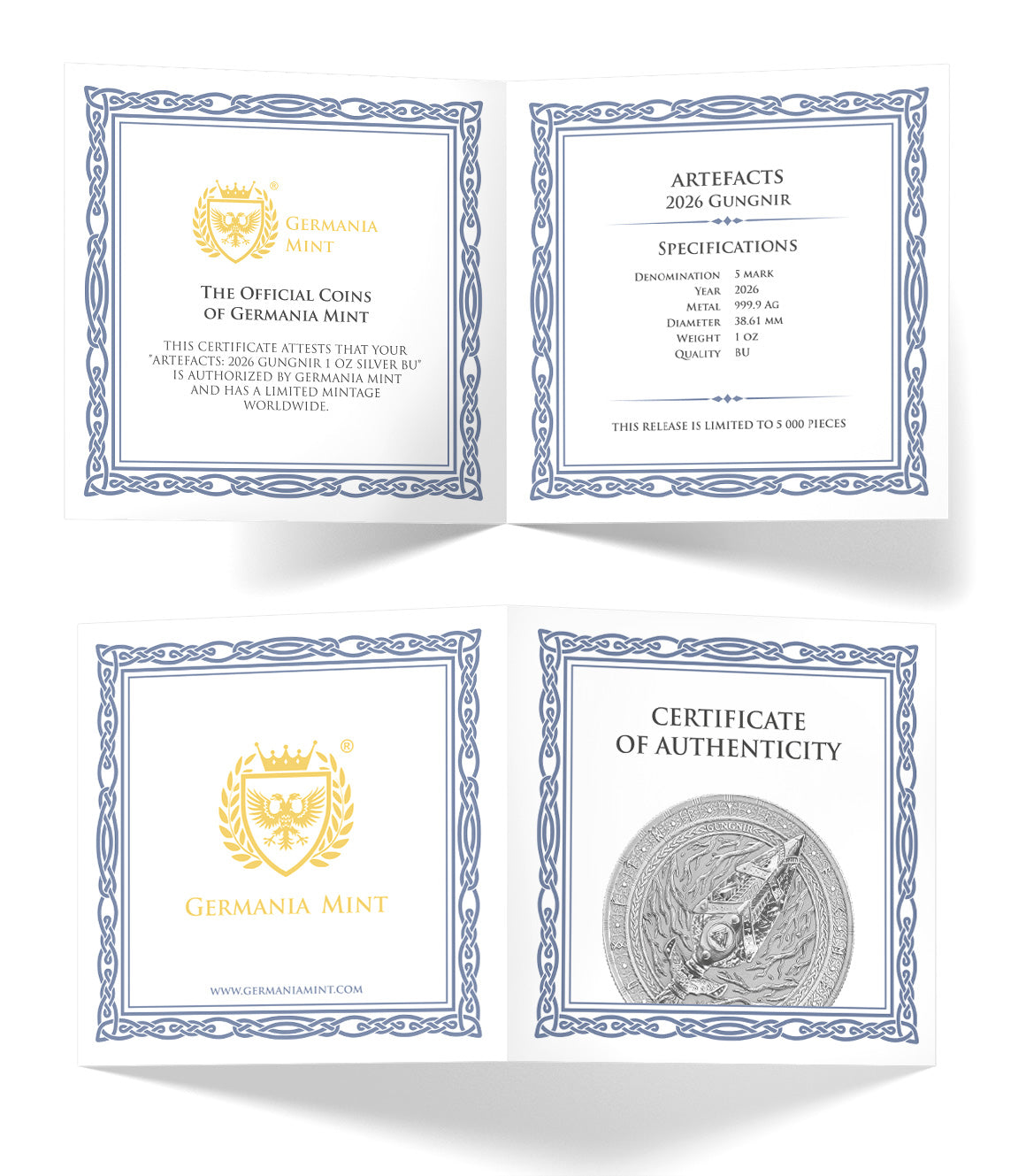Germania Mint - Artefacts -  3# Gungnir 2026 - 1 oz Silbermünze BU